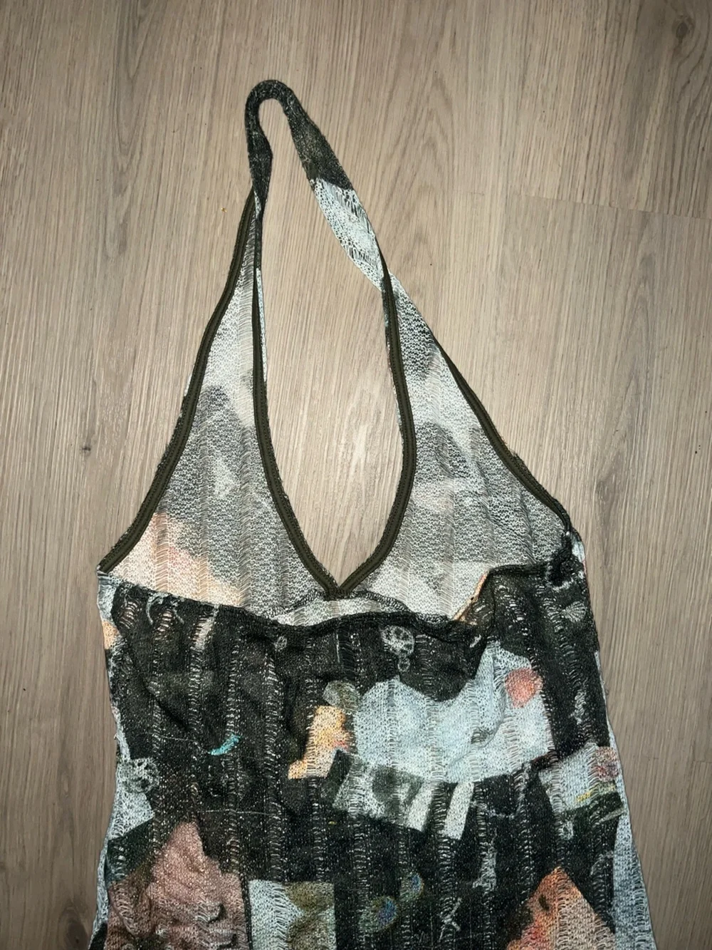 COLLUSION Abstract Scoop Neck Knit Beach Dress – Multi (Size 10)